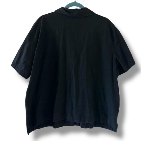 Vintage Jane Ashley Black Painted Beaded Button Up Shirt Women’s Plus Size 2X - Picture 2 of 16